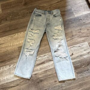 Abercrombie & Fitch Annie High Rise Ankle Straight Distressed Jeans Size 27/4